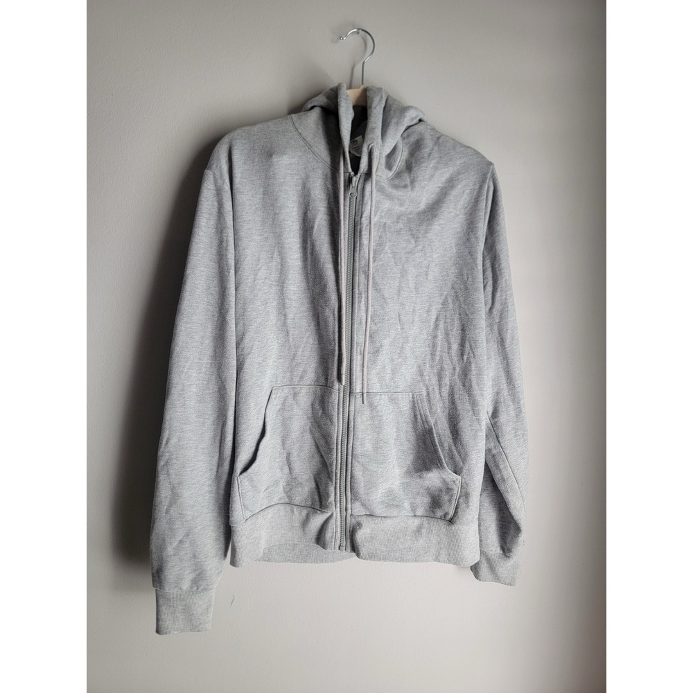 Alo Yoga Caliber Full Zip Hoodie Heather Gray Unisex Size Medium Logo Hood